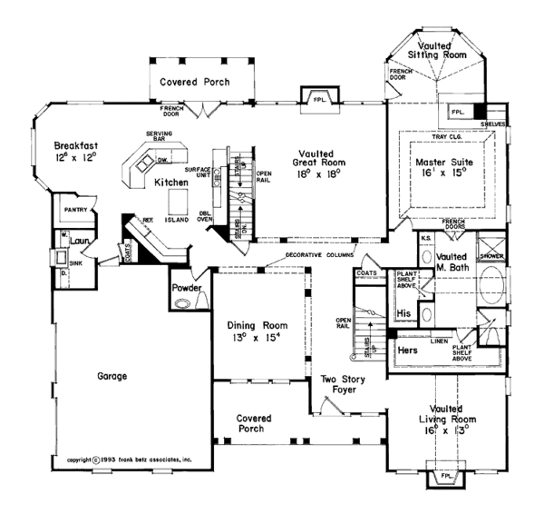 House Blueprint - Country Floor Plan - Main Floor Plan #927-87