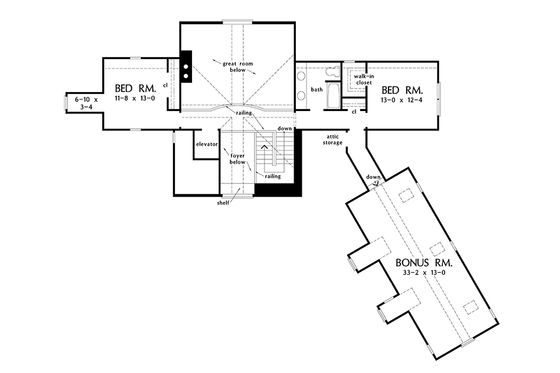 Floor Plan - Upper Floor for Craftsman House Plan #929-974 - 4 bed, 3.5 bath