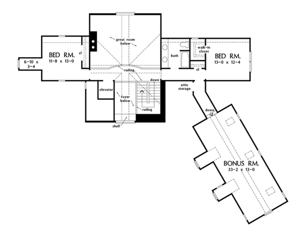 Architectural House Design - Craftsman Floor Plan - Upper Floor Plan #929-974