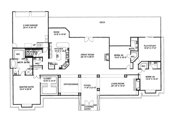Architectural House Design - Ranch Floor Plan - Main Floor Plan #117-866