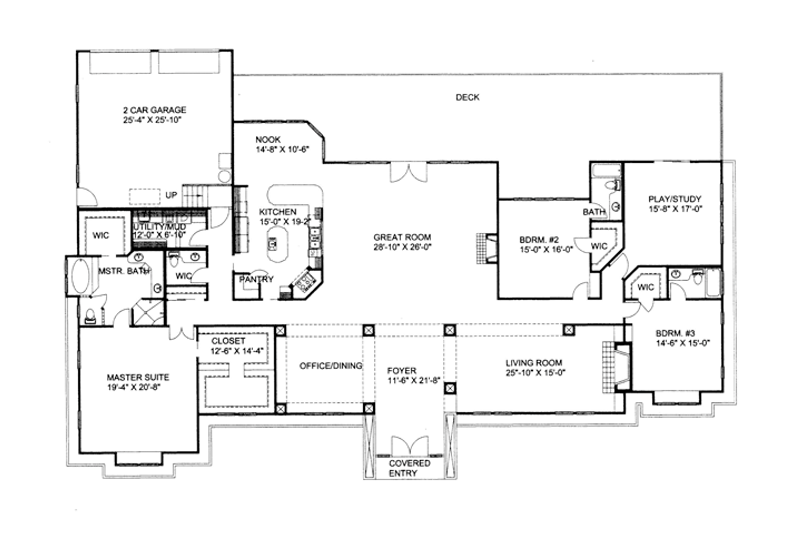 Home Plan - Floor Plan - Main Floor for Ranch House Plan #117-866 - 3 bed, 3.5 bath