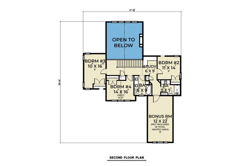 Architectural House Design - Floor Plan - Upper Floor for Farmhouse House Plan #1070-139 - 5 bed, 3.5 bath
