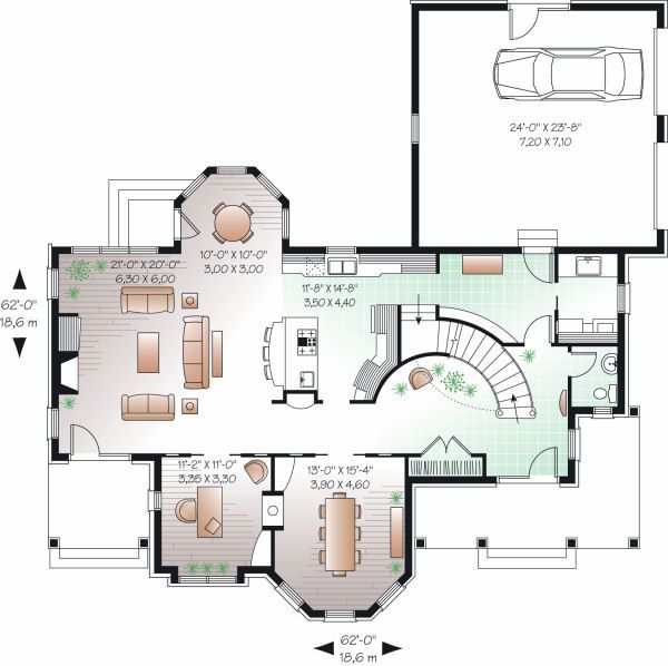 Home Plan - European Floor Plan - Main Floor Plan #23-844