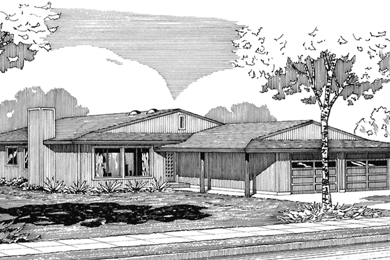 Dream House Plan - Prairie Exterior - Front Elevation Plan #320-1278
