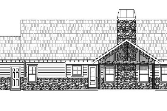 Exterior - Rear Elevation for Country House Plan #932-138 - 3 bed, 2 bath