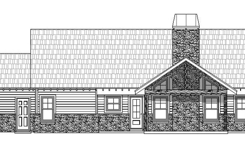Architectural House Design - Exterior - Rear Elevation for Country House Plan #932-138 - 3 bed, 2 bath