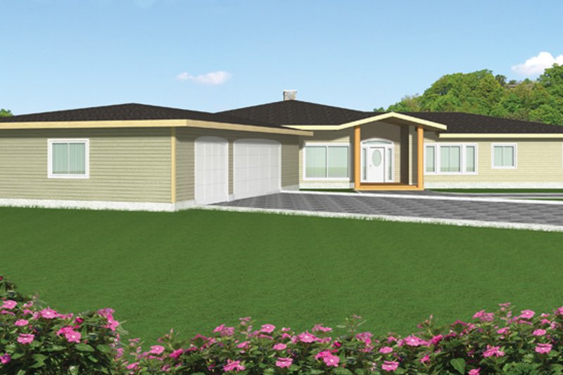 Home Plan - Exterior - Front Elevation 3 for Contemporary House Plan #117-842 - 3 bed, 3.5 bath