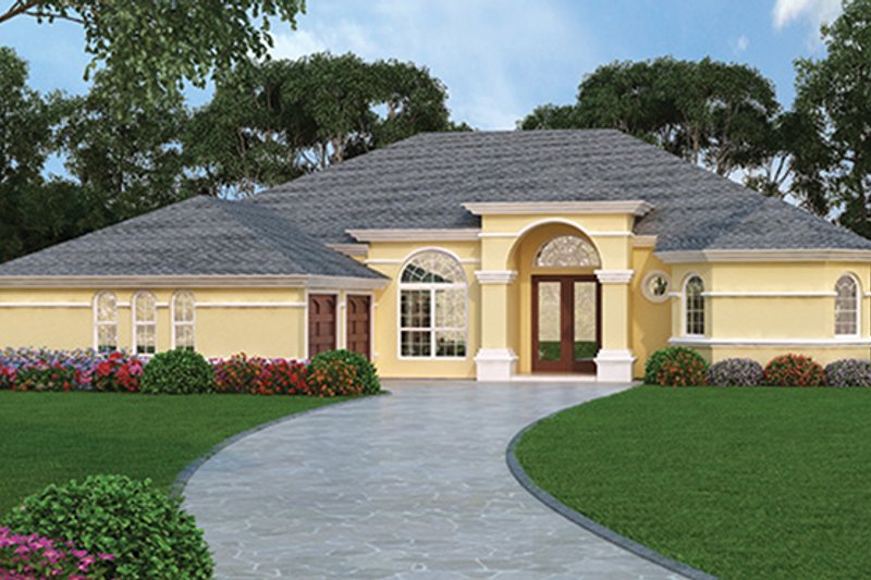 Dream House Plan - Exterior - Front Elevation 4 for Mediterranean House Plan #417-810 - 4 bed, 3 bath