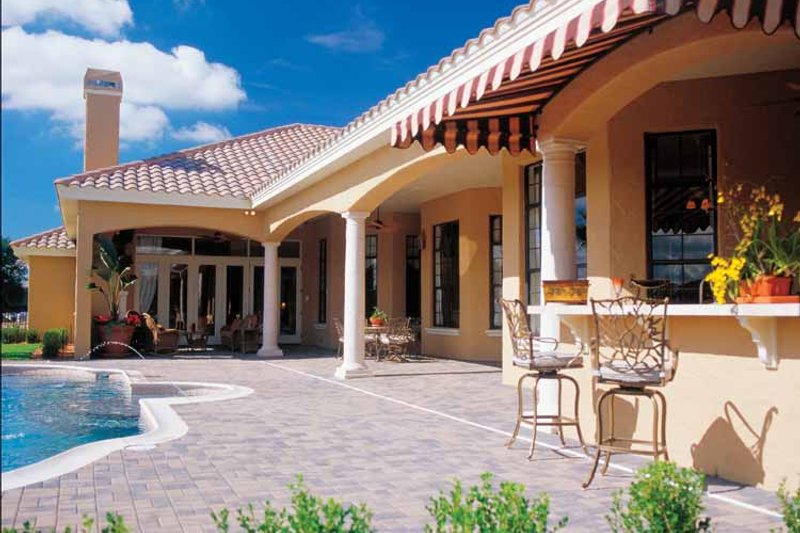 House Blueprint - Exterior - Rear Elevation 1 for Mediterranean House Plan #417-566 - 5 bed, 6.5 bath
