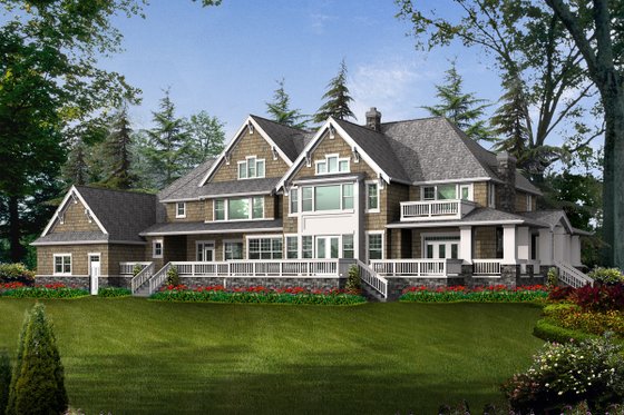 Exterior - Rear Elevation for Craftsman House Plan #132-185 - 4 bed, 6 bath