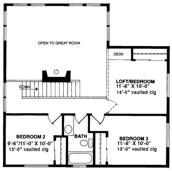 House Design - Contemporary Floor Plan - Upper Floor Plan #320-1195
