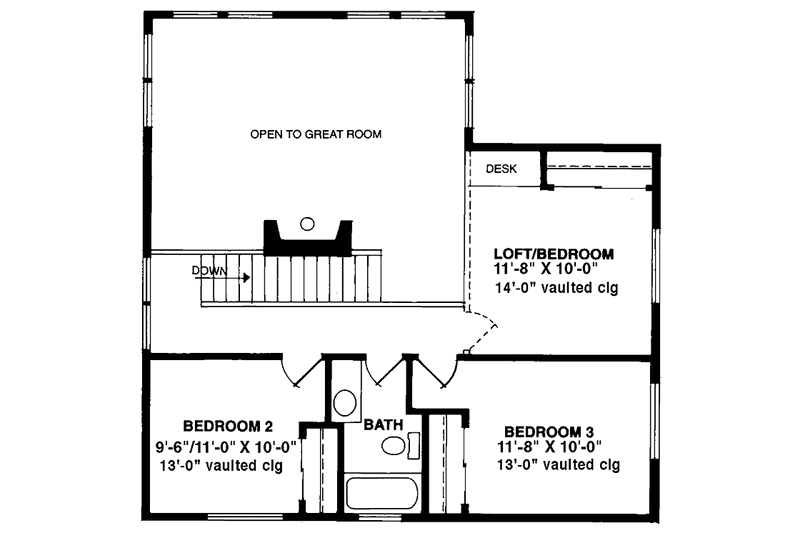 Home Plan - Floor Plan - Upper Floor for Contemporary House Plan #320-1195 - 3 bed, 3.5 bath