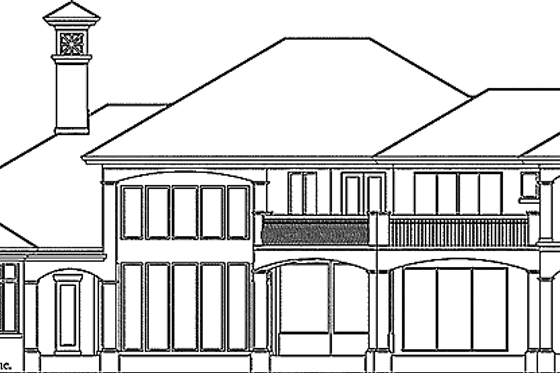 Exterior - Rear Elevation 1 for Mediterranean House Plan #930-317 - 4 bed, 5 bath