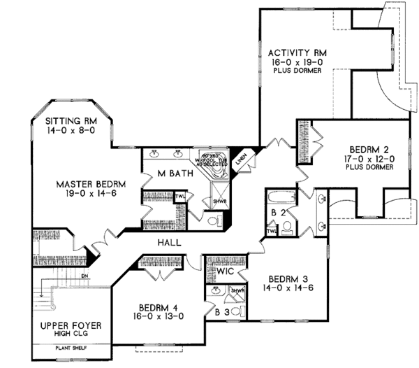 Architectural House Design - Traditional Floor Plan - Upper Floor Plan #328-457