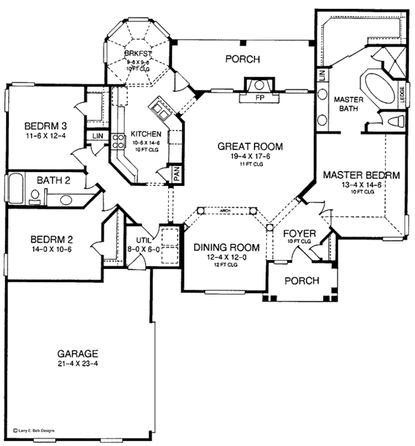 House Blueprint - European Floor Plan - Main Floor Plan #952-158