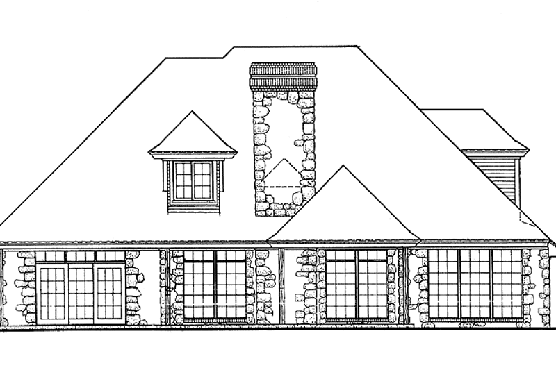 Dream House Plan - Exterior - Rear Elevation for Country House Plan #310-1024 - 4 bed, 3.5 bath