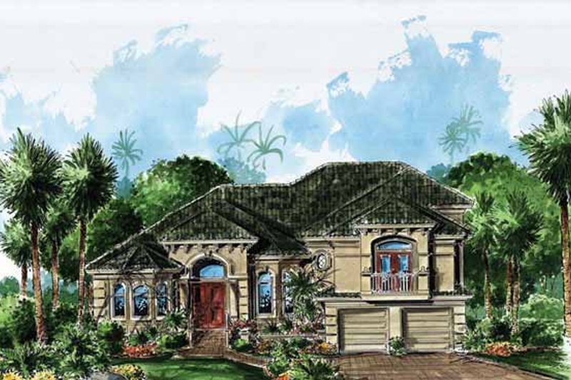 Home Plan - Mediterranean Exterior - Front Elevation Plan #1017-126