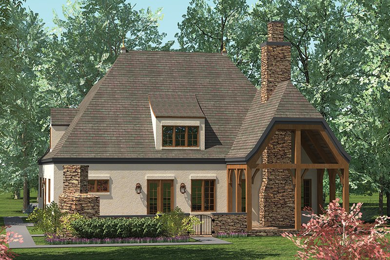 Dream House Plan - Exterior - Rear Elevation for European House Plan #453-624 - 3 bed, 2.5 bath
