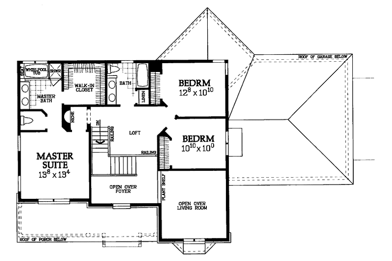 Home Plan - Floor Plan - Upper Floor for Country House Plan #72-1102 - 3 bed, 2.5 bath