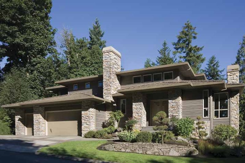 Home Plan - Exterior - Front Elevation 3 for Prairie House Plan #48-747 - 4 bed, 3.5 bath