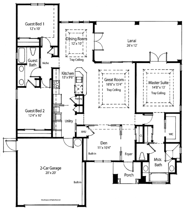 House Design - Country Floor Plan - Main Floor Plan #938-35