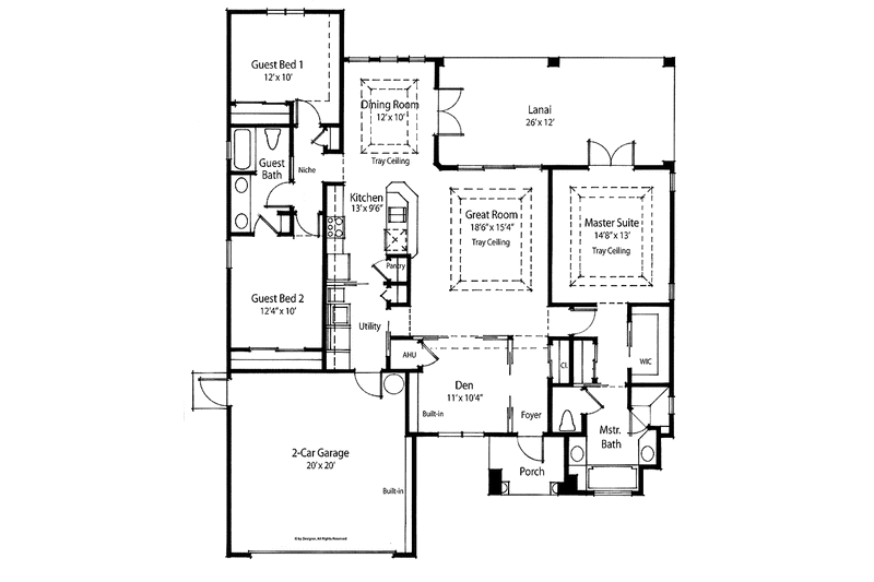 Home Plan - Floor Plan - Main Floor for Country House Plan #938-35 - 3 bed, 2 bath