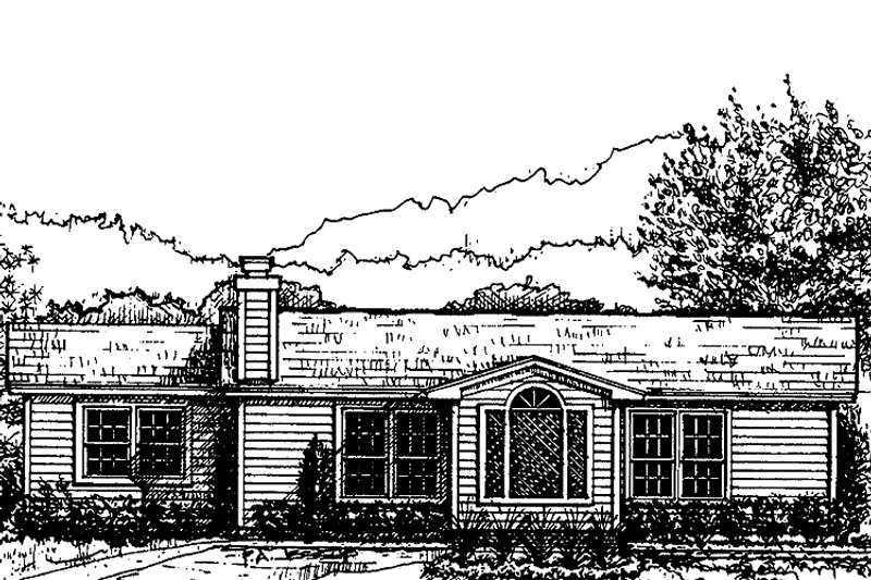 Home Plan - Exterior - Front Elevation 3 for Ranch House Plan #30-239 - 3 bed, 2 bath