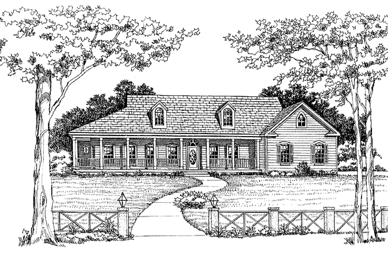 House Blueprint - Country Exterior - Front Elevation Plan #314-182