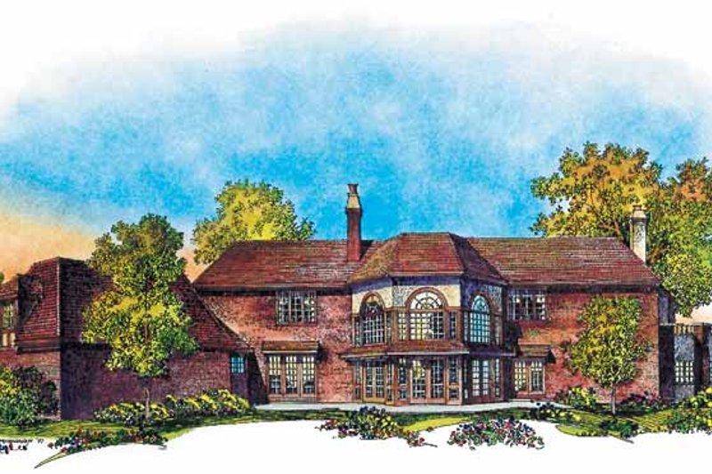 House Design - Exterior - Rear Elevation for European House Plan #1016-59 - 5 bed, 6.5 bath