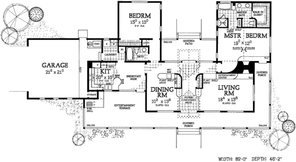 House Blueprint - Ranch Floor Plan - Main Floor Plan #72-944