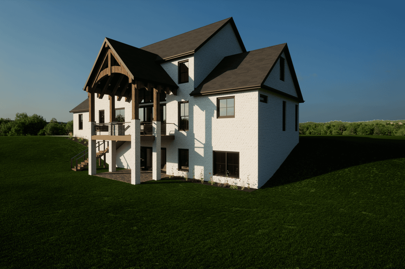 Home Plan - Exterior - Rear Elevation 2 for European House Plan #1116-2 - 4 bed, 3.5 bath