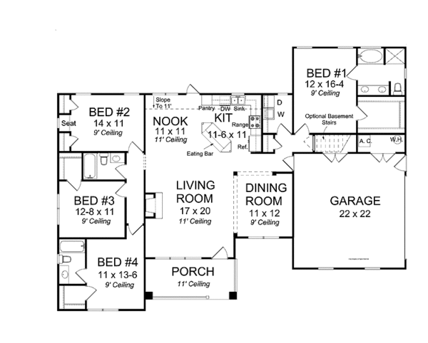 House Plan Design - Traditional Floor Plan - Main Floor Plan #513-2142