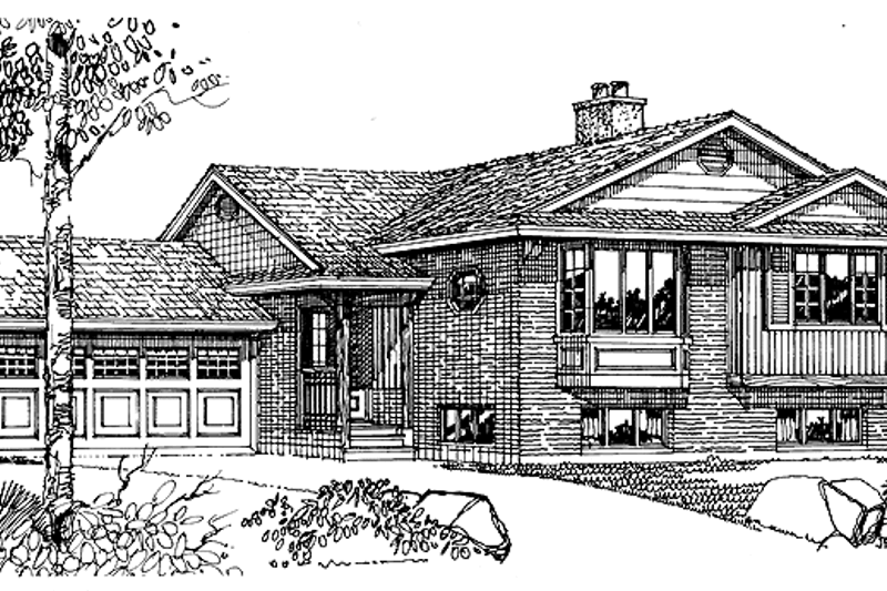 House Blueprint - Contemporary Exterior - Front Elevation Plan #47-676