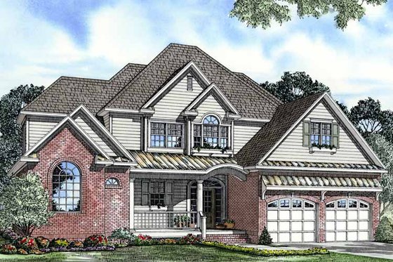 Exterior - Front Elevation 3 for Traditional House Plan #17-3111 - 4 bed, 3.5 bath