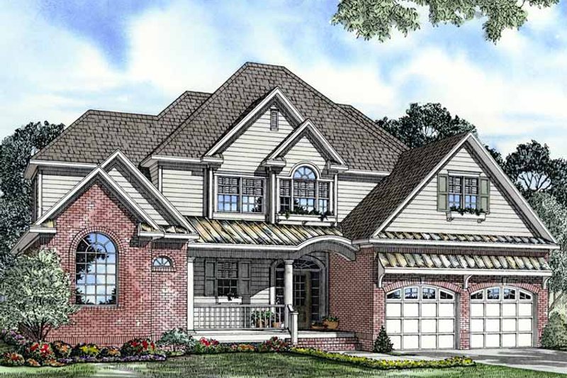 Architectural House Design - Exterior - Front Elevation 3 for Traditional House Plan #17-3111 - 4 bed, 3.5 bath