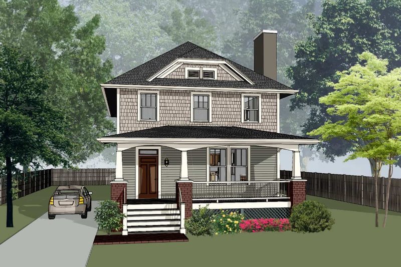 Architectural House Design - Craftsman Exterior - Front Elevation Plan #79-301