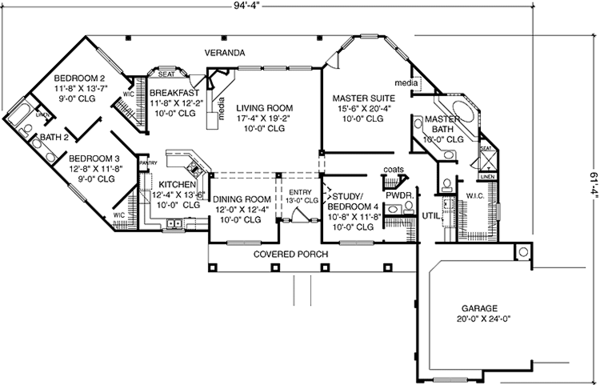Architectural House Design - Mediterranean Floor Plan - Main Floor Plan #472-366