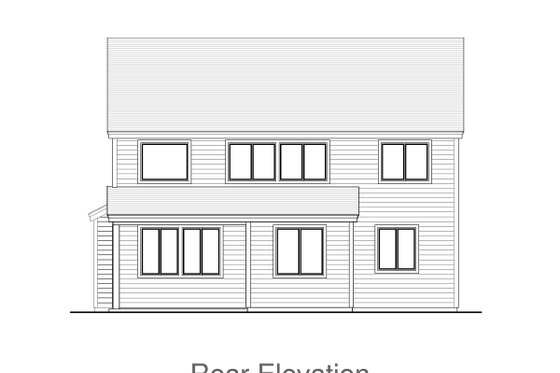 Exterior - Rear Elevation for Craftsman House Plan #53-650 - 5 bed, 2.5 bath