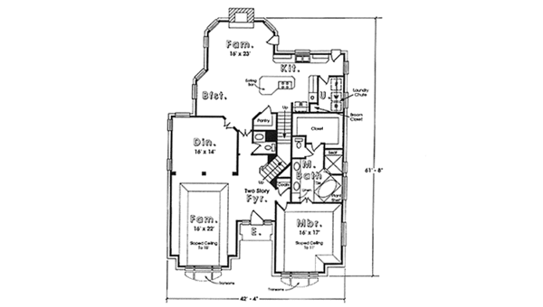 House Plan Design - Country Floor Plan - Main Floor Plan #974-4