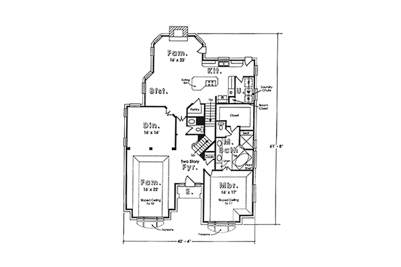Architectural House Design - Floor Plan - Main Floor for Country House Plan #974-4 - 4 bed, 3.5 bath