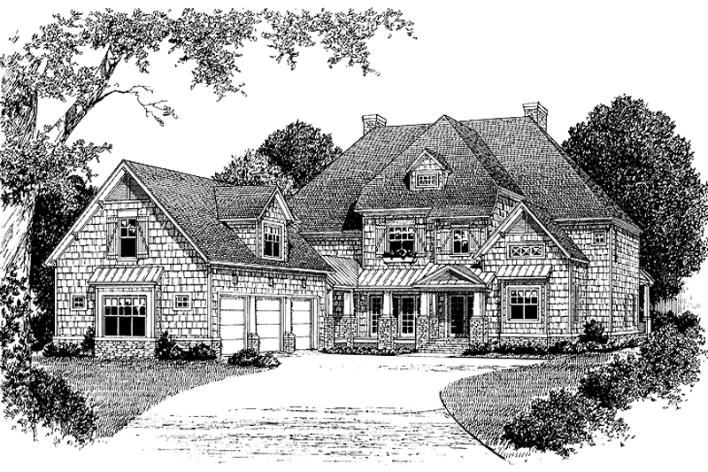 Home Plan - Exterior - Front Elevation 3 for Craftsman House Plan #453-314 - 4 bed, 4.5 bath