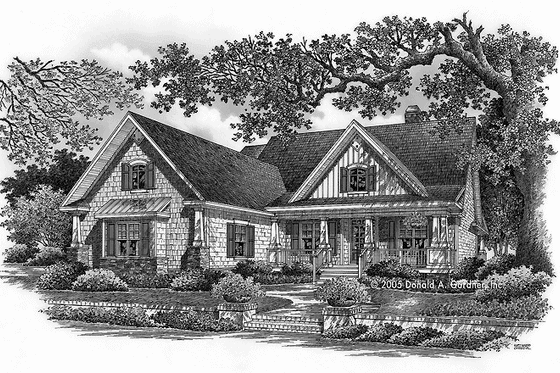 Exterior - Front Elevation 3 for Country House Plan #929-776 - 4 bed, 3 bath