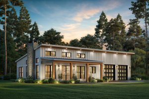 Barndominium Exterior - Front Elevation Plan #430-394