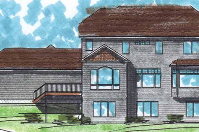 Architectural House Design - Exterior - Rear Elevation for Classical House Plan #320-1000 - 4 bed, 2.5 bath