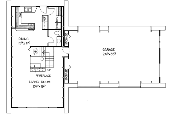 Floor Plan - Main Floor for Contemporary House Plan #60-856 - 1 bed, 2.5 bath
