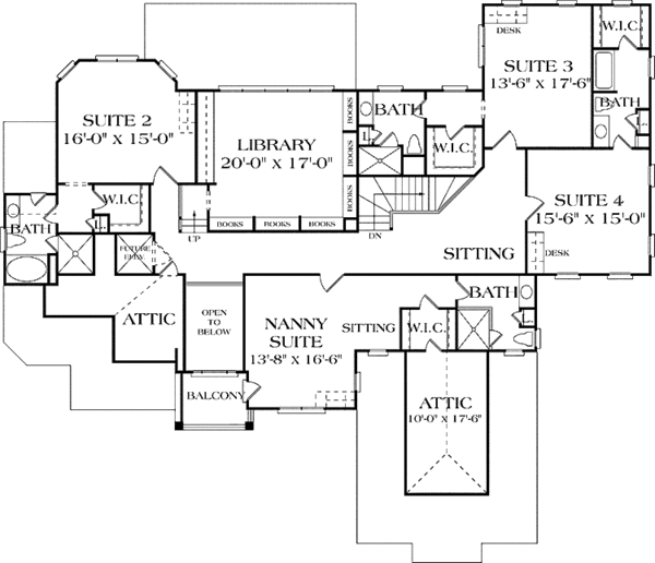 Home Plan - Mediterranean Floor Plan - Upper Floor Plan #453-439