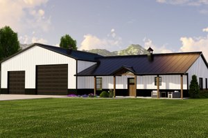 Barndominium Exterior - Front Elevation Plan #1064-192