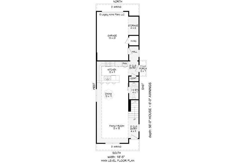 House Blueprint - Floor Plan - Main Floor for Contemporary House Plan #932-773 - 3 bed, 2.5 bath