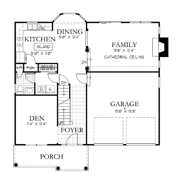 House Plan Design - Country Floor Plan - Main Floor Plan #1029-42