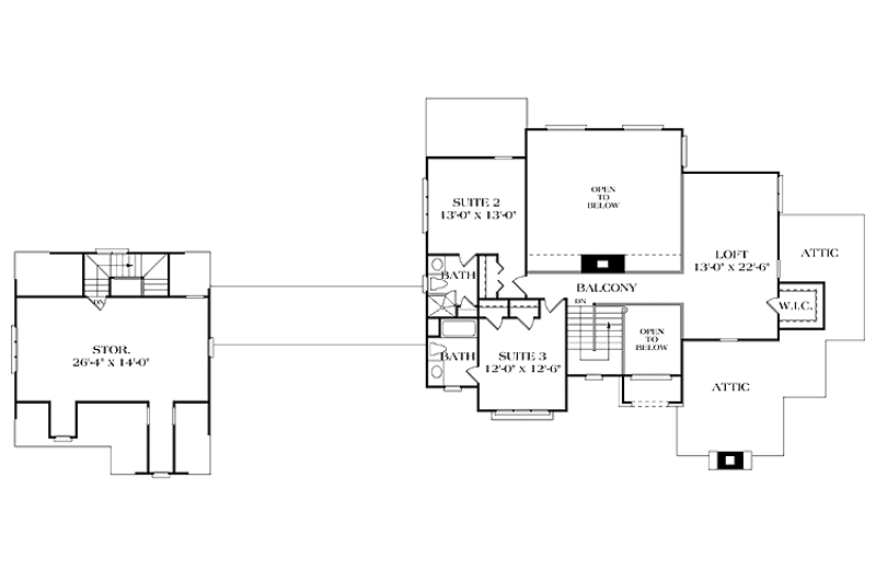 Dream House Plan - Floor Plan - Upper Floor for Country House Plan #453-226 - 4 bed, 5 bath